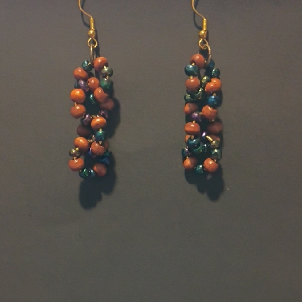 Hand Crafted Earthy Tones Beaded Earrings